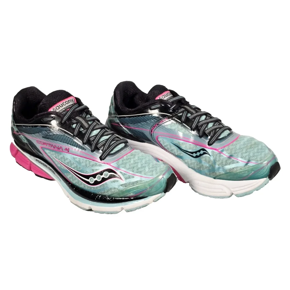 Saucony Women's Cortana 4 Running Shoes Blue Pink Black Size 7.5 S10240-2